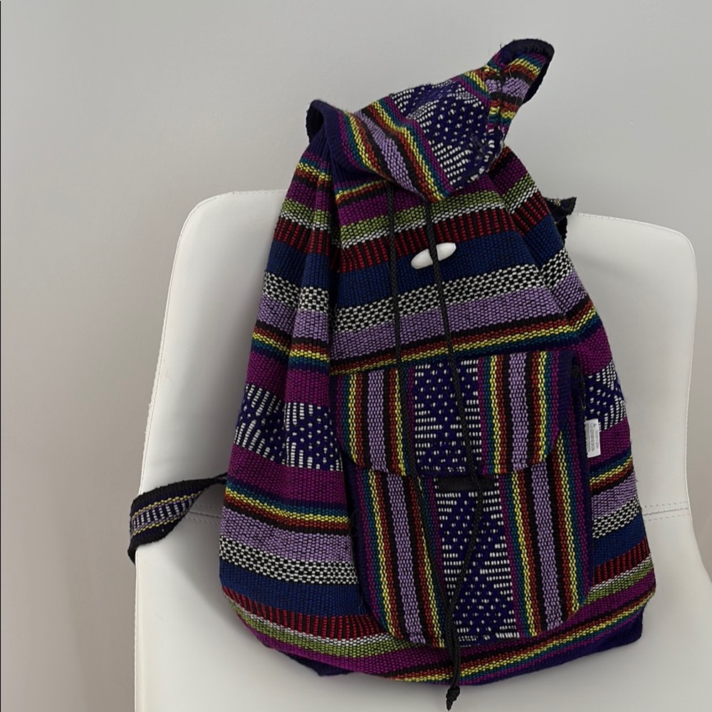 Multicolor Striped Women's Backpack